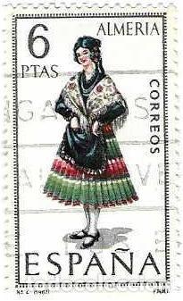 Sellos: Sello usado Espa&ntilde;a. Edifil n&ordm; 1770. Trajes T&iacute;picos Espa&ntilde;oles. Almer&iacute;a. ref. 1u-1770