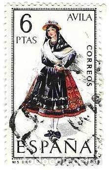 Sellos: Sello usado Espa&ntilde;a. Edifil n&ordm; 1771. Trajes T&iacute;picos Espa&ntilde;oles. &Aacute;vila. ref. 1u-1771