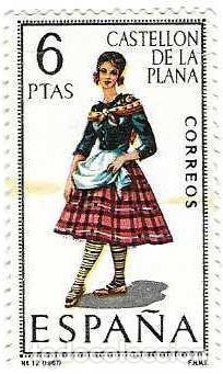 Sellos: Sello usado Espa&ntilde;a. Edifil n&ordm; 1778. Trajes T&iacute;picos Espa&ntilde;oles. Castell&oacute;n. ref. 1u-1778
