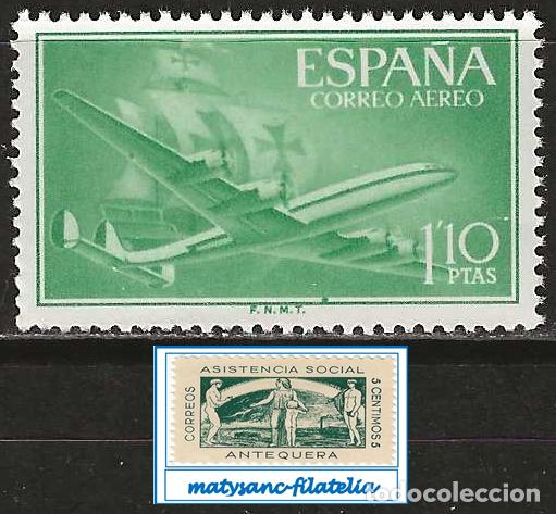 Sellos: ESPA&Ntilde;A 1955-56. EDIFIL 1173. VALOR DE 1,10 P &rdquo;SUPERCONSTELACI&Oacute;N Y NAO SANTA MAR&Iacute;A&rdquo; MNH***