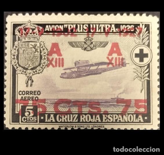 Francobolli: Edifil 388 SIN FIJA SELLO MNH CENTRADO Espa&ntilde;a 1927 Jura Constitucion Alfonso XIII nuevos