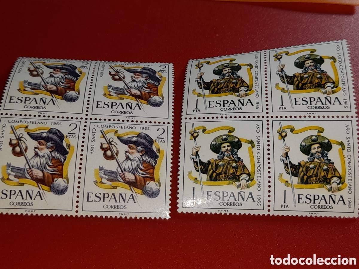 Sellos: Sello Espa&ntilde;a nuevo 1965. A&ntilde;o Santo compostelana. Religi&oacute;n. Constumbres. Peregrino.