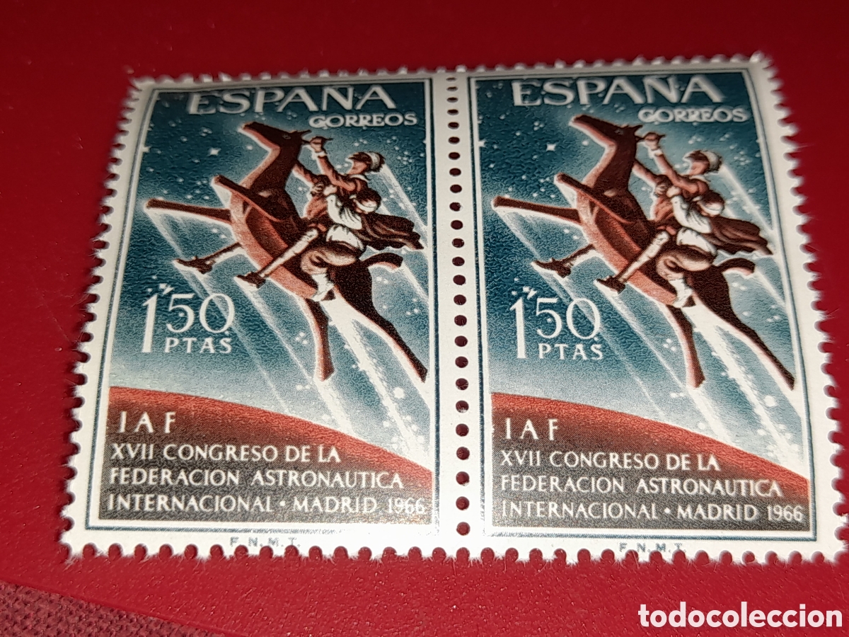 Sellos: Sello Espa&ntilde;a nuevo 1966. 17 Congreso Astron&aacute;utica inter. Caballo. Cielo. Espacio. Astronom&iacute;a. Fauna.