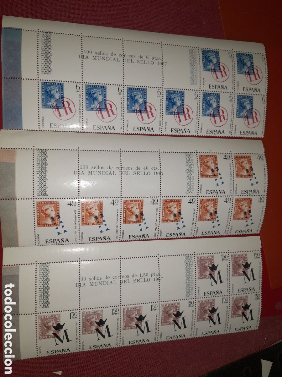 Sellos: Sello Espa&ntilde;a nuevo 1967. D&iacute;a mundial sello. Marcas prefilatelicas. Reina. Monarqu&iacute;a. Historia.