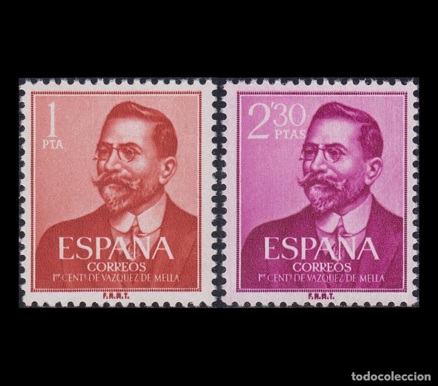 Sellos: 2v Espa&ntilde;a, 1961 | J. V&aacute;zquez de Mella | Ed: 1351/2 - Yv: 1024/5 - Mi: 1246/7 MNH