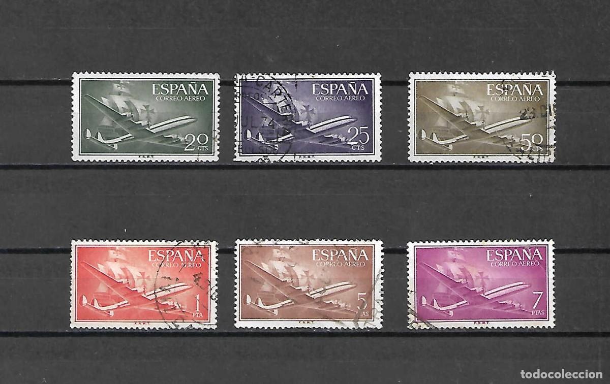 Sellos: Avi&oacute;n y nao Santa Mar&iacute;a, Espa&ntilde;a, sellos a&ntilde;os 1955/6