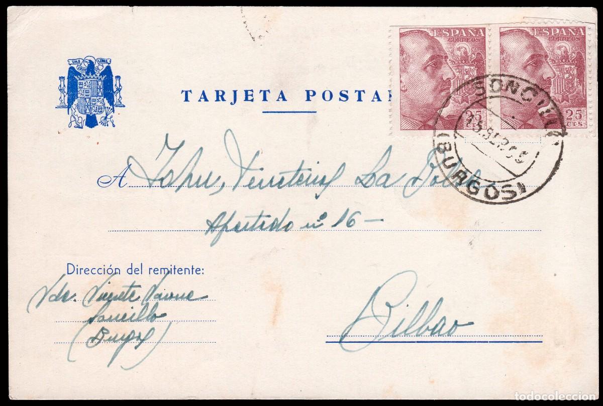 Sellos: Burgos - Edi o TP 1048 Pareja - Postal Mat &rdquo;Soncillo 15/Sep./55&rdquo;