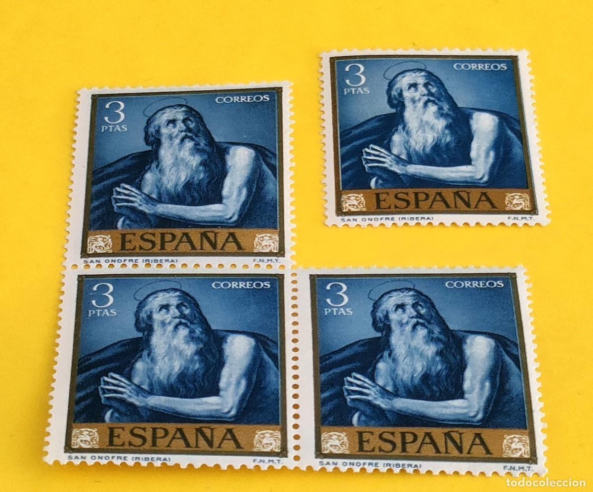 Sellos: Espa&ntilde;a 1963. Edifil 1505. Jos&eacute; de Ribera &rdquo;El Espa&ntilde;oleto&rdquo;. San Onofre. Nuevos. Bloque de 3. 1 suelto
