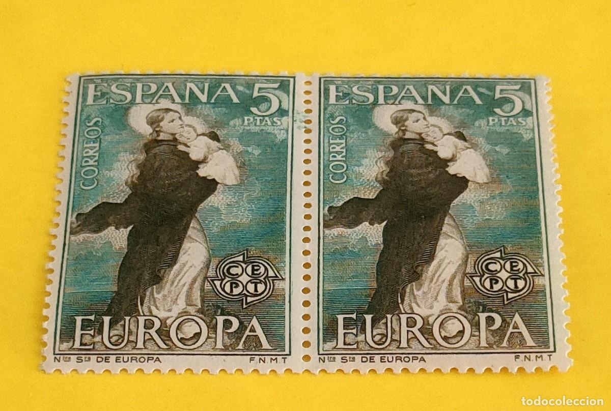 Sellos: Espa&ntilde;a 1963. Edifil 1520. Europa-CEPT. Nra. Sra. de Europa. Nuevos. Bloque de 2