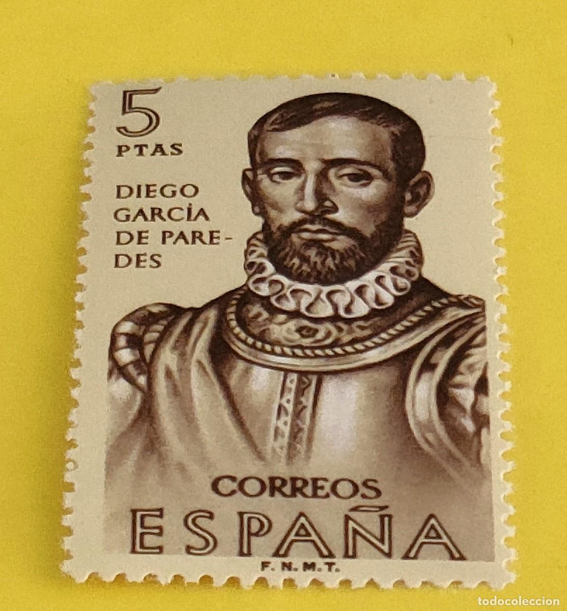 Sellos: Espa&ntilde;a 1963. Edifil 1533. Forjadores de Am&eacute;rica. Diego Garc&iacute;a de Paredes. Nuevo.