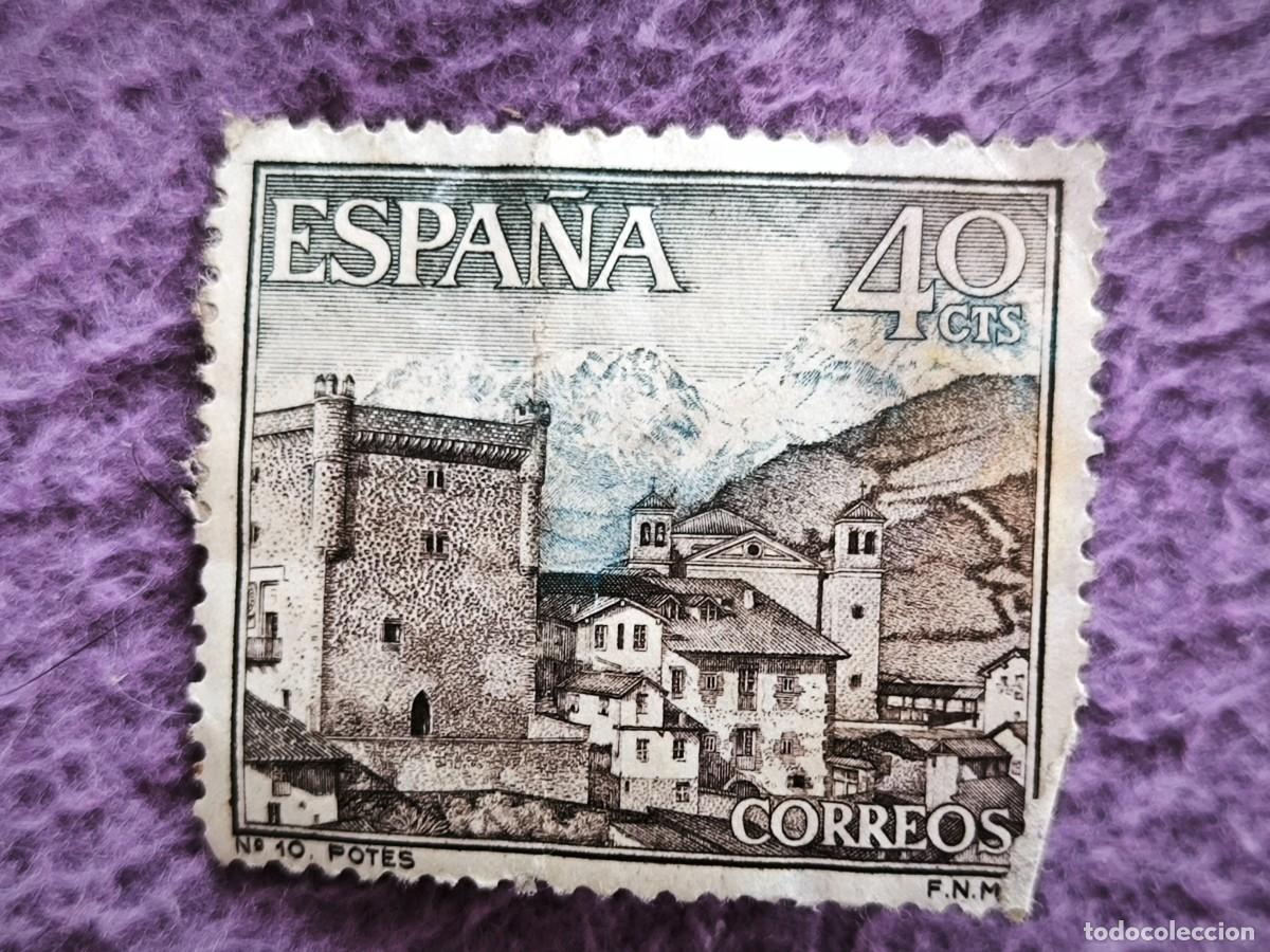 Sellos: Espa&ntilde;a 40 Cts Sello Postal N&ordm; 10 Potes Paisaje Hist&oacute;rico Cantabria