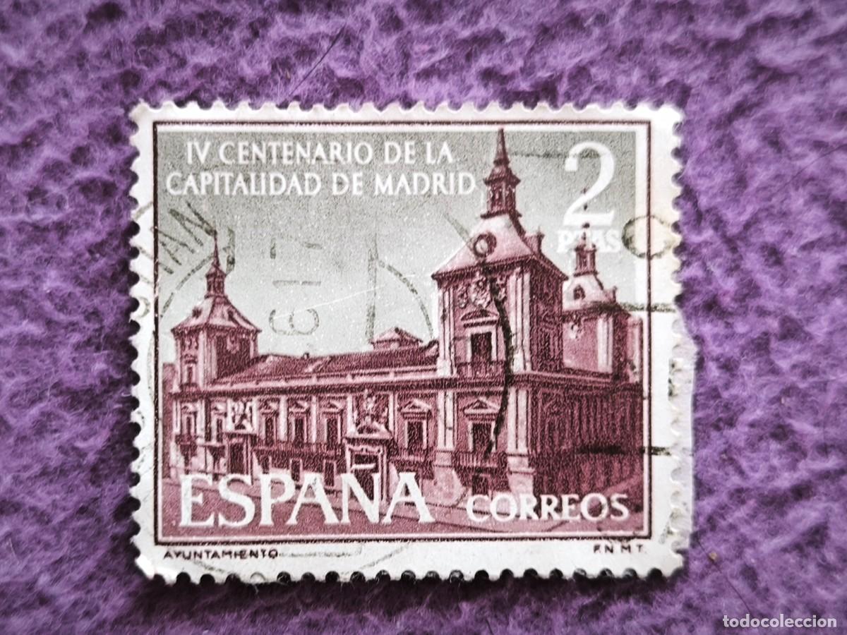 Sellos: Espa&ntilde;a 1961 2 Ptas IV Centenario Capitalidad De Madrid Sello Ayuntamiento