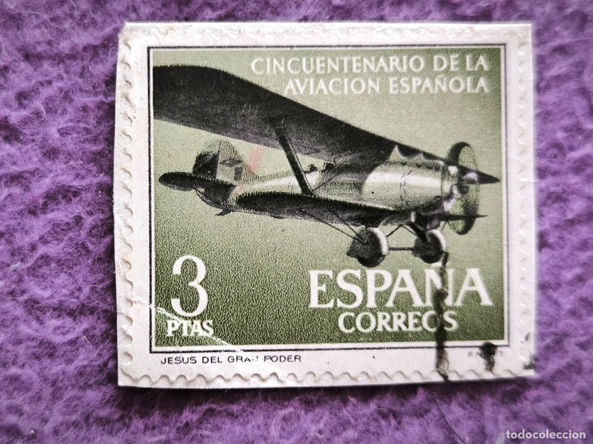 Sellos: Espa&ntilde;a 3 Ptas 1964 50 Aniversario Aviaci&oacute;n Espa&ntilde;ola Sello Avi&oacute;n Correos