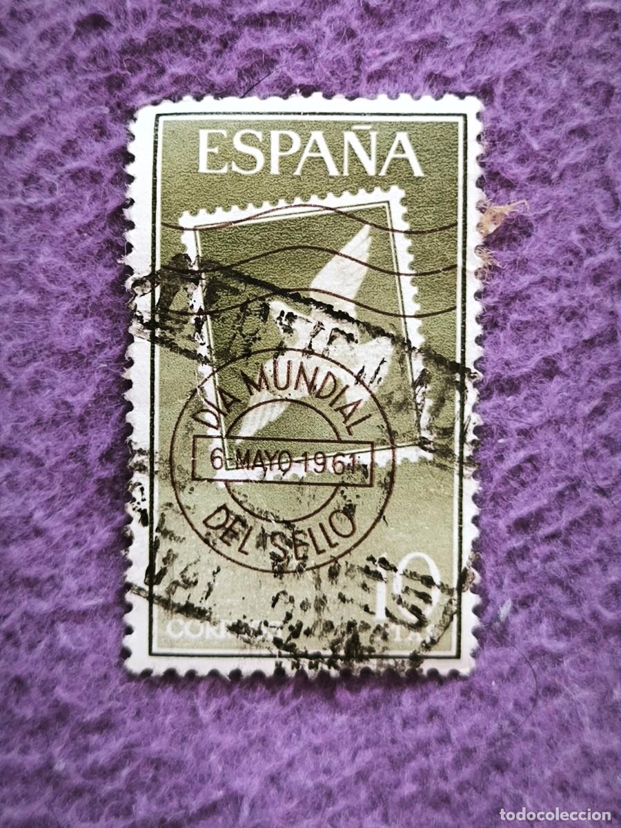 Sellos: Espa&ntilde;a 10 Ptas D&iacute;a Mundial Del Sello 1961 Emisi&oacute;n Conmemorativa Filatelia
