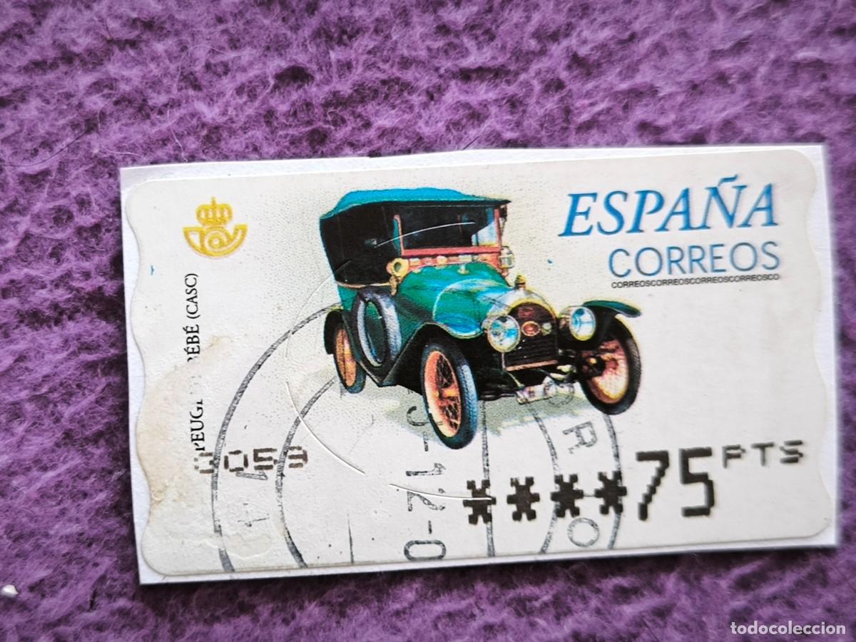 Sellos: Espa&ntilde;a Correos 75 Pts Peugeot Autom&oacute;vil Cl&aacute;sico Sello Vintage Coleccionismo