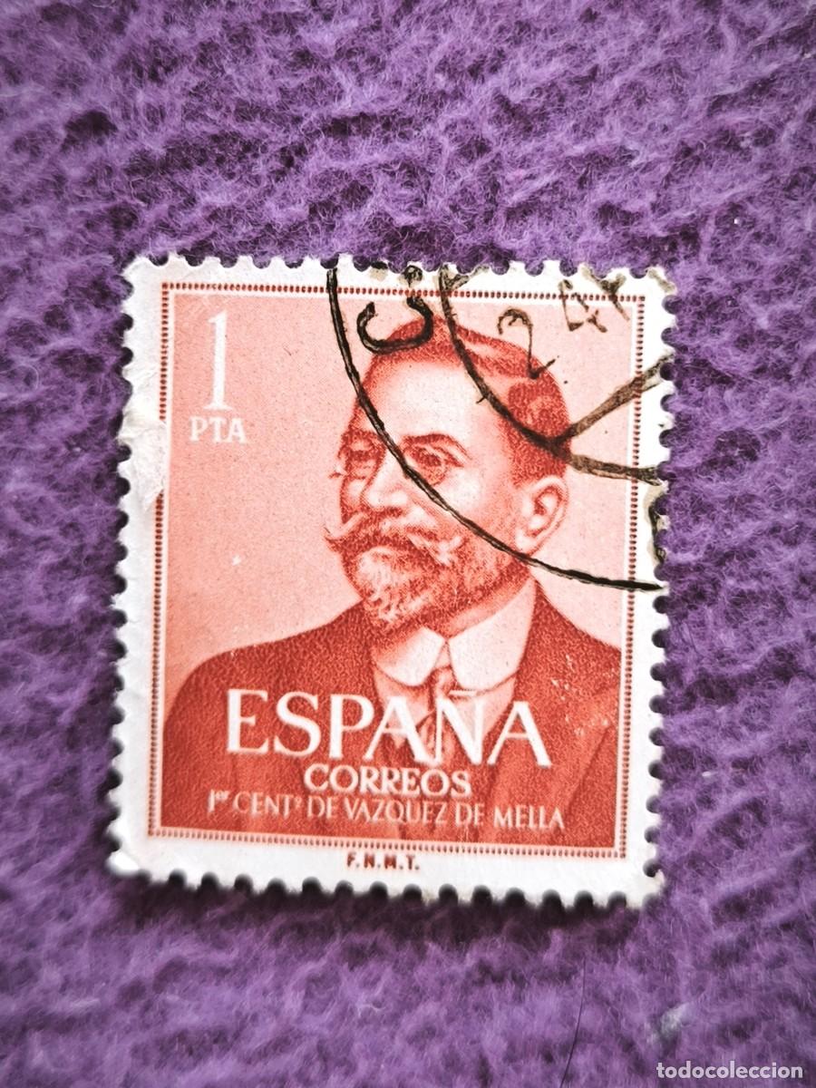 Sellos: Sello Espa&ntilde;a 1 Peseta V&aacute;zquez De Mella Correos Primer Centenario Coleccionismo Filat&eacute;lico