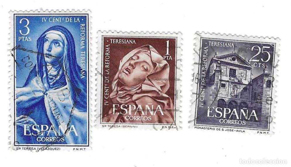 Sellos: Serie usada Espa&ntilde;a. Edifil n&ordm; 1428-30. a&ntilde;o 1962, Cent. Reforma Teresiana. ref. 1u-1428-30