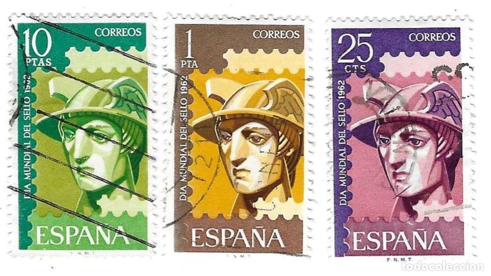 Sellos: Serie usada Espa&ntilde;a. Edifil n&ordm; 1431-3. a&ntilde;o 1962. D&iacute;a Mundial del Sello. ref. 1u-1431-3