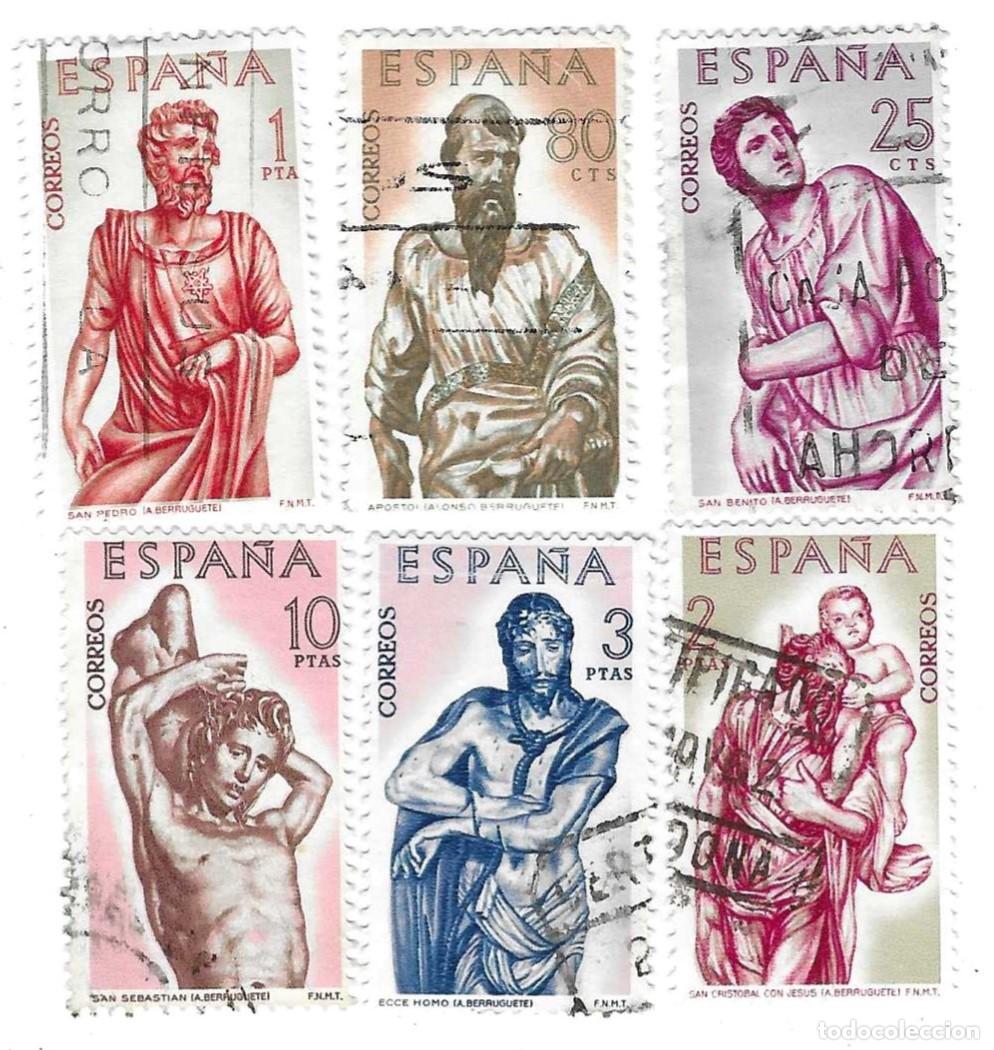 Sellos: Serie usada Espa&ntilde;a. Edifil n&ordm; 1438-43. Alonso de Berruguete. ref. 1u-1438-43
