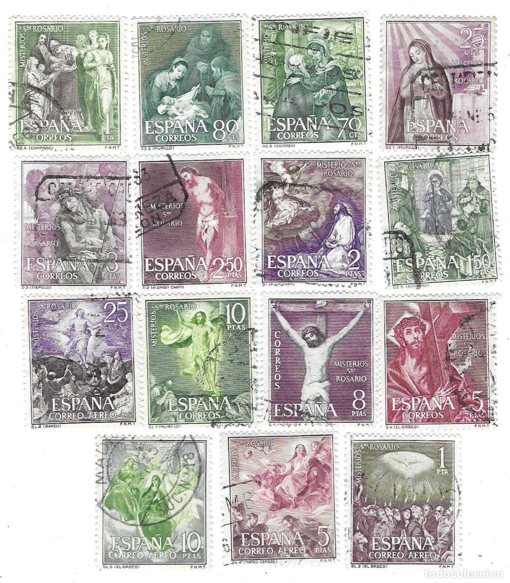 Sellos: Serie usada Espa&ntilde;a. Edifil n&ordm; 1463-77. Misterios del Santo Rosario. ref. 1u-1463-77