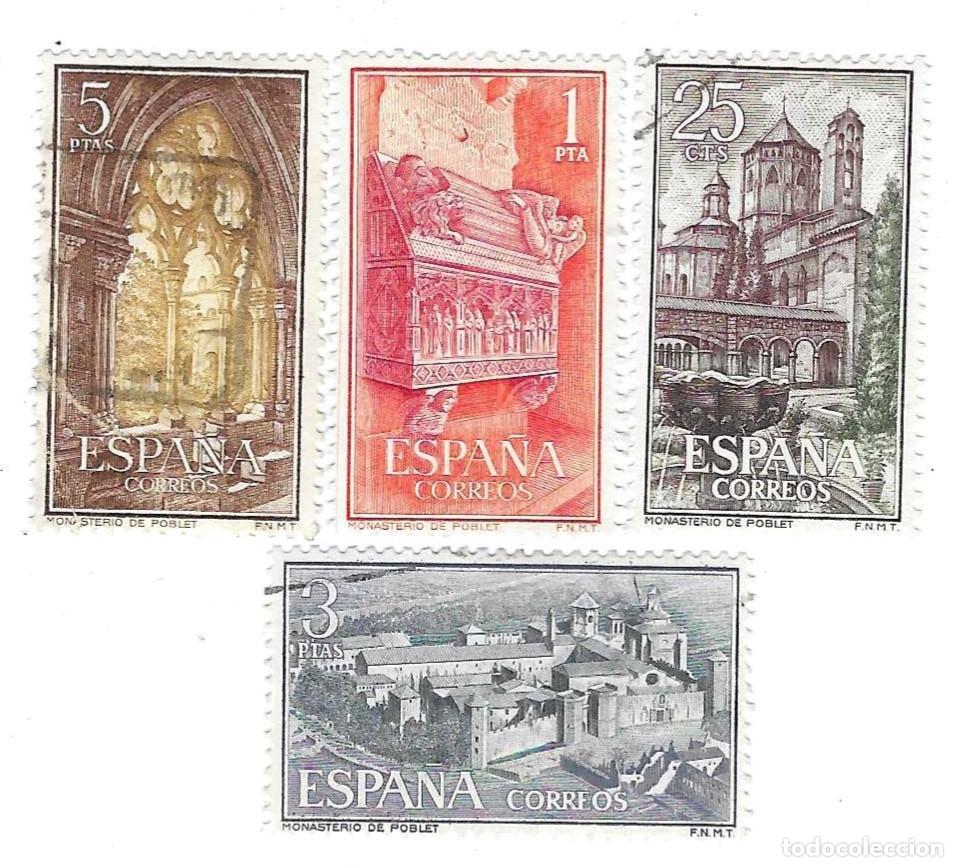 Sellos: Serie usada Espa&ntilde;a. Edifil n&ordm; 1494-7. Monasterio de Santa Mar&iacute;a de Poblet. ref. 1u-1494-7