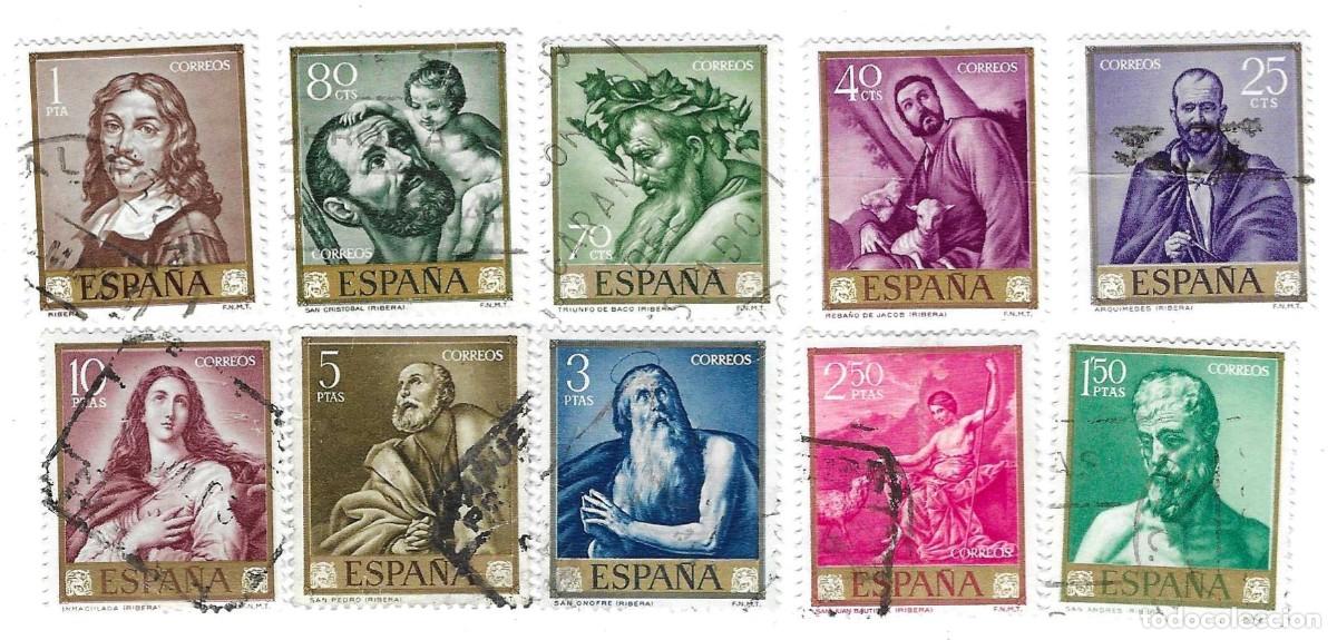 Sellos: Serie usada Espa&ntilde;a. Edifil n&ordm; 1498-507. Jos&eacute; de Ribera. El Espa&ntilde;oleto. ref. 1u-1498-507