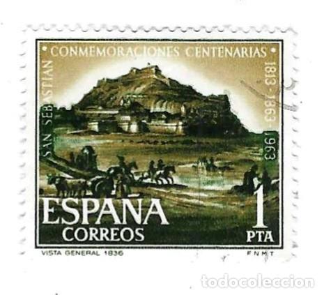 Sellos: Sello usado Espa&ntilde;a. Edifil n&ordm; 1518. Com. Cent de San Sebasti&aacute;n. ref. 1u-1518