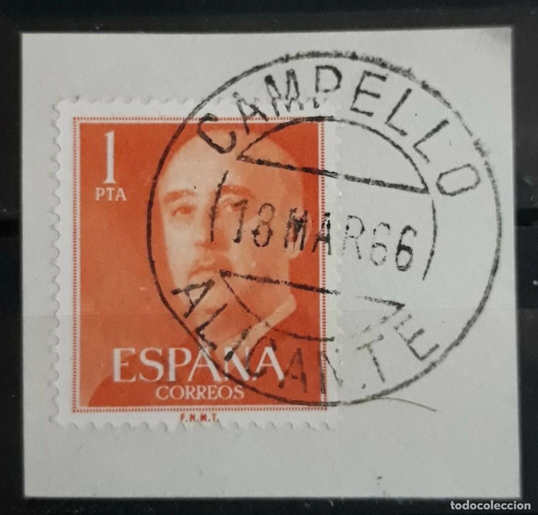 Sellos: FRANCO FECHADOR CAMPELLO (ALICANTE). USADO.