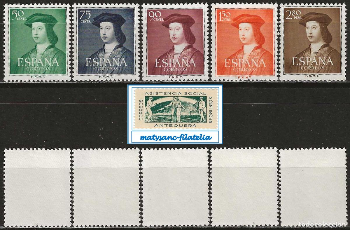 Sellos: ESPA&Ntilde;A 1952. EDIFIL 1106/1109. SERIE COMPLETA &rdquo;FERNANDO EL CAT&Oacute;LICO&rdquo;. VER DESCR.