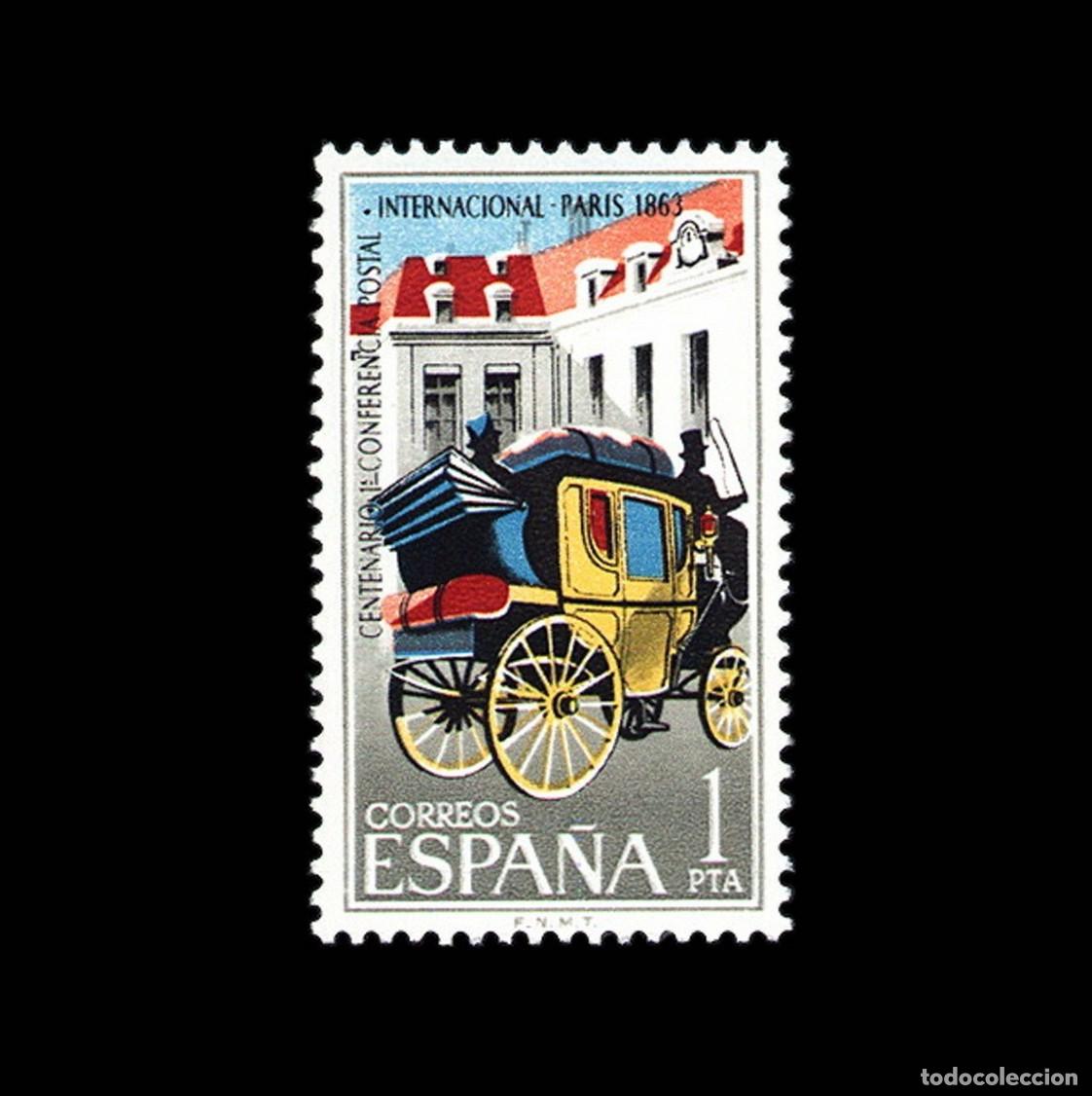 Sellos: Espa&ntilde;a 1963 | Conferencia Postal (Par&iacute;s 1863) | Ed 1508 - Yv 1171 - Mi 1395 - SG 1569 MNH **