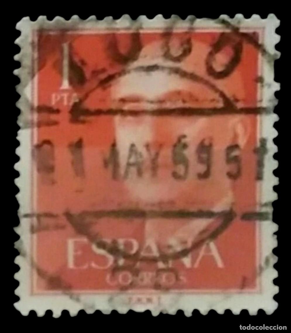 Sellos: ESPA&Ntilde;A 1955 - 1956 FRANCO. FECHADOR LUGO. USADO.