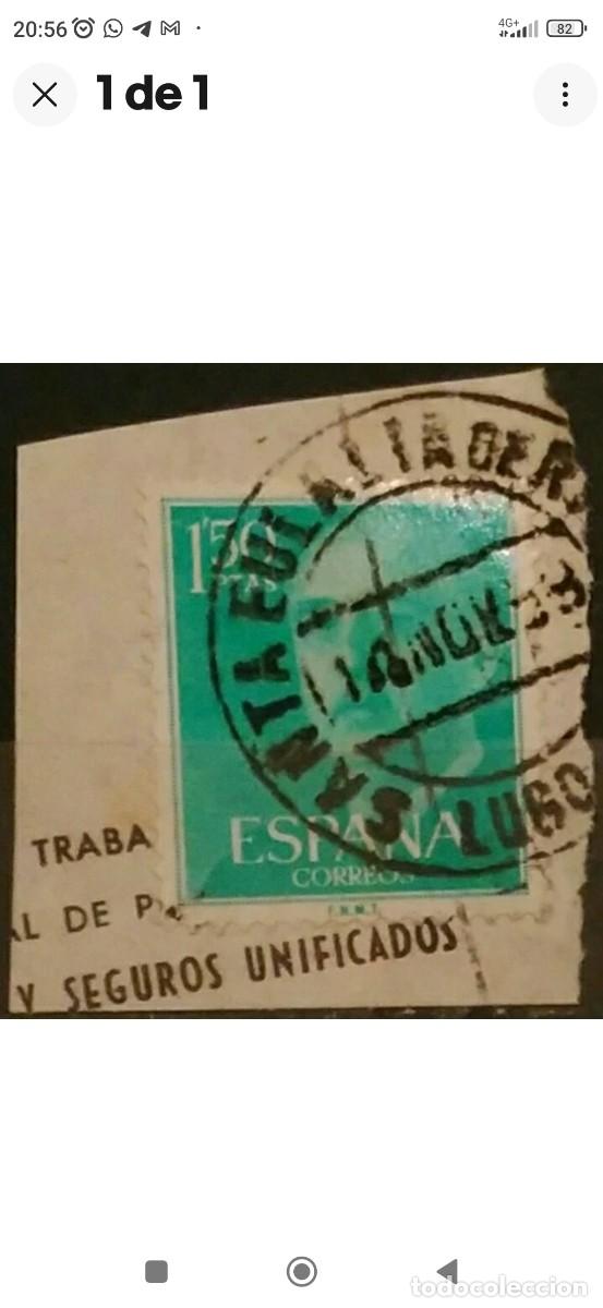 Sellos: ESPA&Ntilde;A 1955- 1956. FRANCO. FECHADOR SANTA EURALIA DE BOVEDA (LUGO). USADO - USED