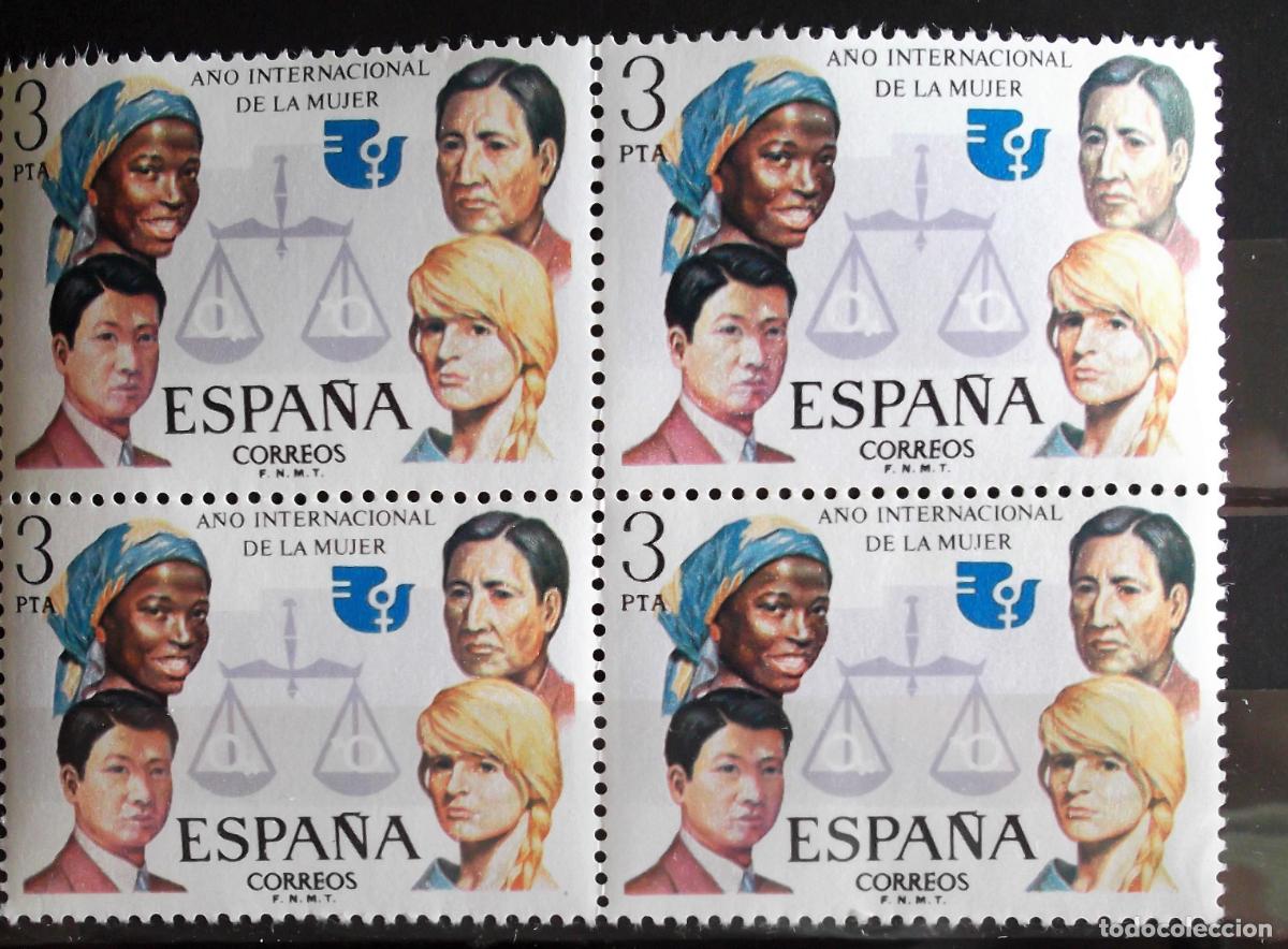 Sellos: Espa&ntilde;a. Espa&ntilde;a. 2264 A&ntilde;o Internacional de la mujer, en bloque de cuatro. 1975. Sellos nuevos y nume