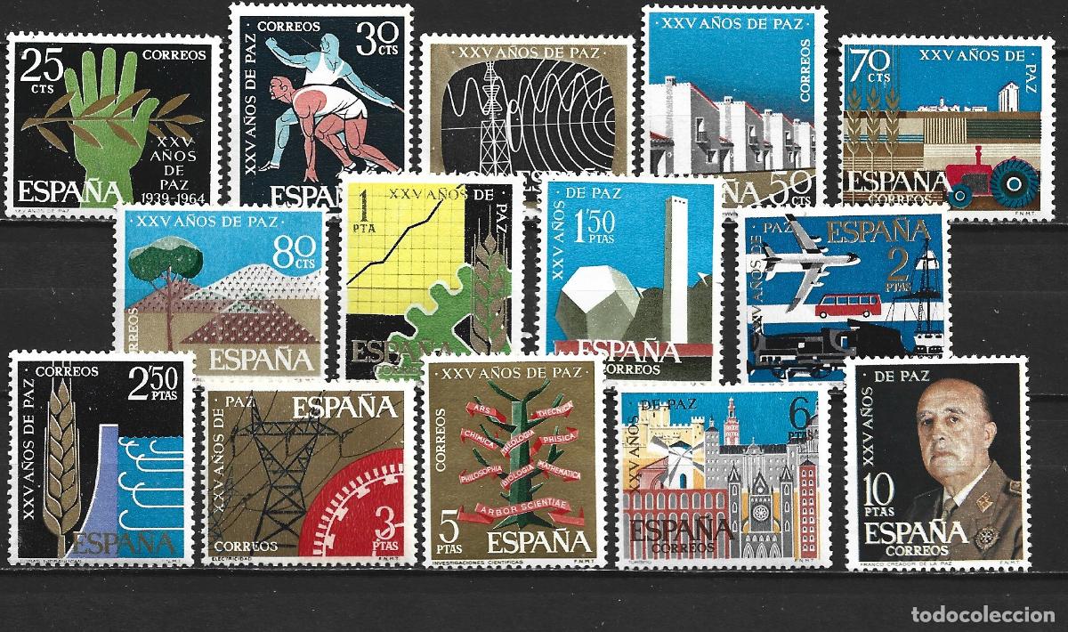 Sellos: ESPA&Ntilde;A EDIFIL NUM. 1576/1589 SERIE COMPLETA NUEVA SIN GOMA