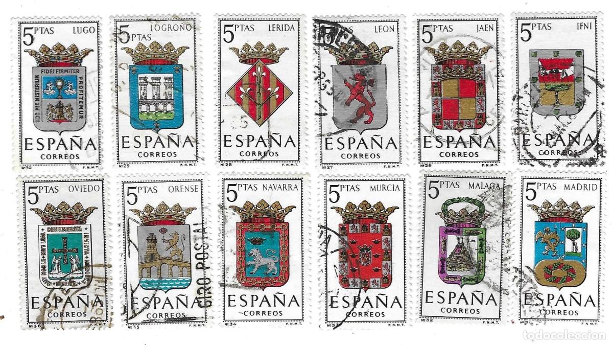 Sellos: Serie usada Espa&ntilde;a. Edifil n&ordm; 1551-62. Escudos de Capitales de Provincias. ref. 1u-1551-62