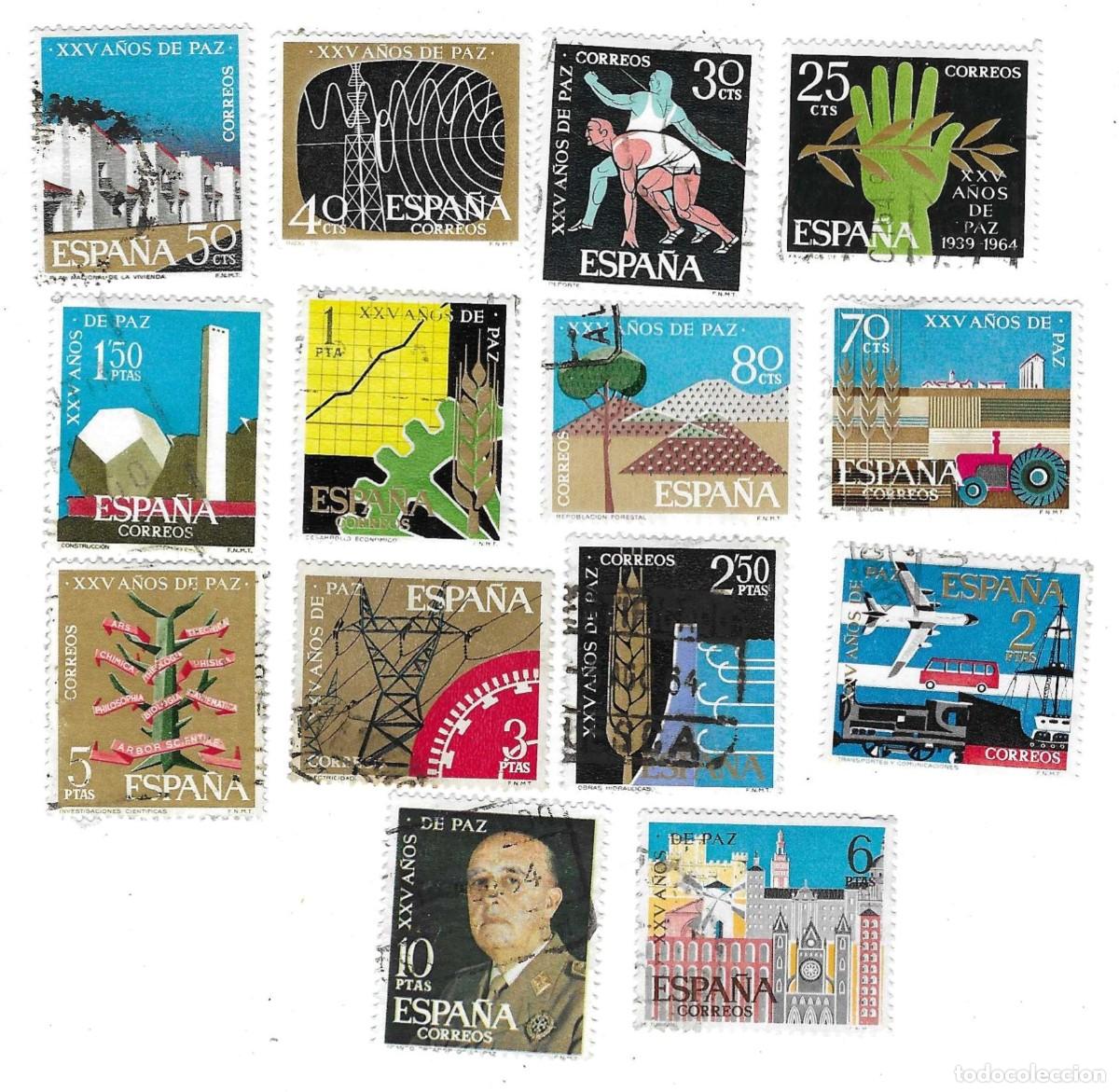 Sellos: Serie usada Espa&ntilde;a. Edifil n&ordm; 1576-89. XXV A&ntilde;os de Paz en Espa&ntilde;a. ref. 1u-1576-89