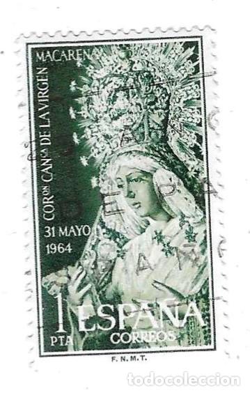 Sellos: Sello usado Espa&ntilde;a. Edifil n&ordm; 1598. Coronaci&oacute;n de la Virgen de la Macarena. ref. 1u-1598