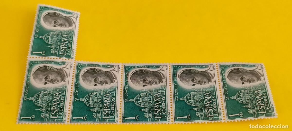 Sellos: Espa&ntilde;a 1963. Edifil 1540. Concilio Ecum&eacute;nico Vaticano II. Pablo VI. Nuevos. Bloque de 6