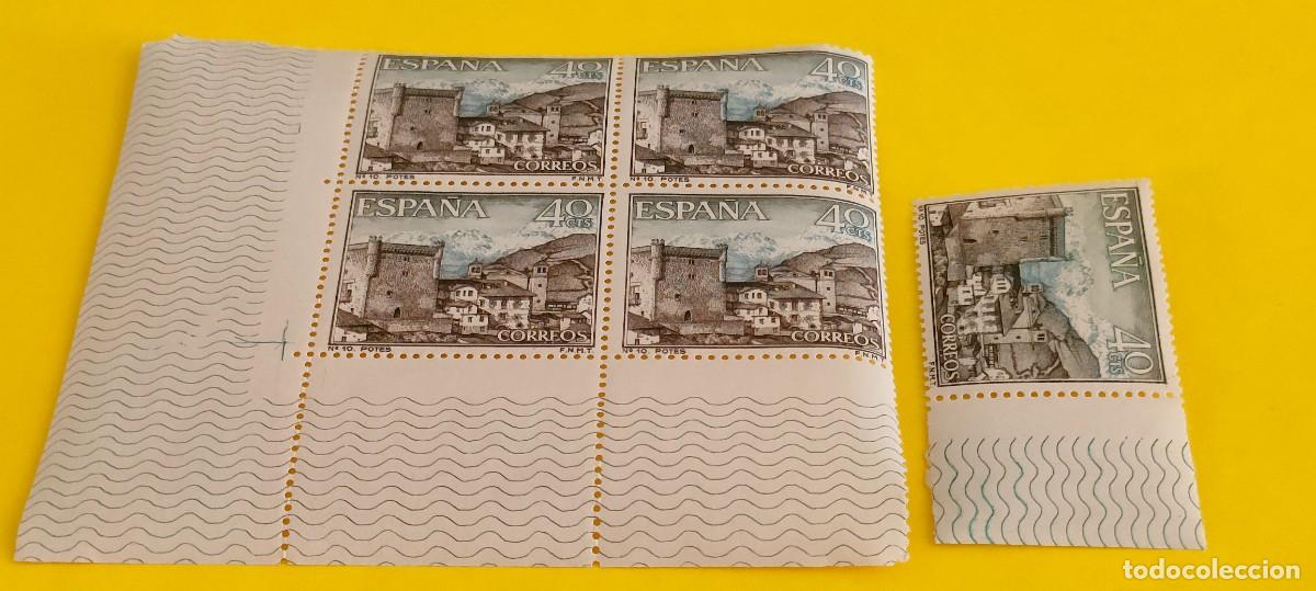 Sellos: Espa&ntilde;a 1964. Edifil 1541. Paisajes y Monumentos. Potes (Santander). Nuevos. Bloque de 4. 1 suelto