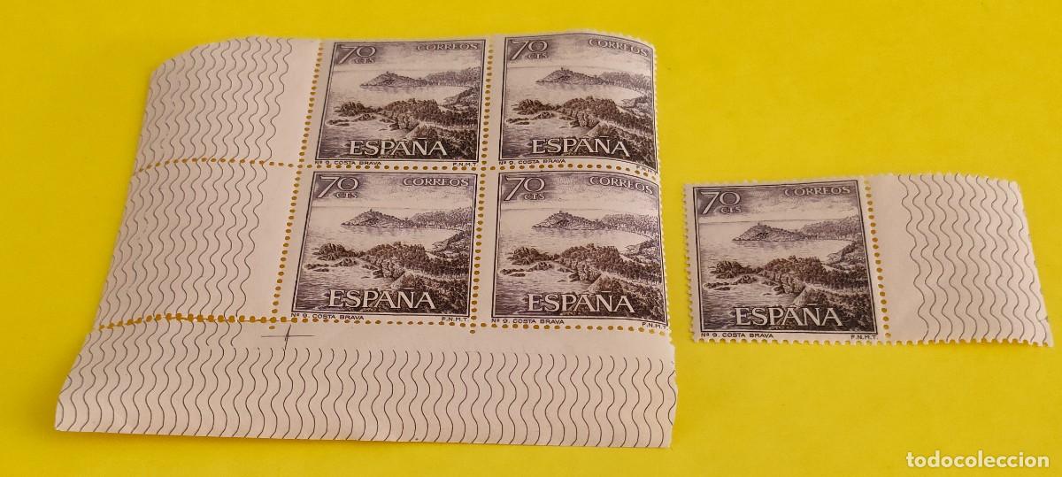 Sellos: Espa&ntilde;a 1964. Edifil 1544. Paisajes y Monumentos. Costa Brava (Gerona). Nuevos. Bloq de 4. 1 sue (1)
