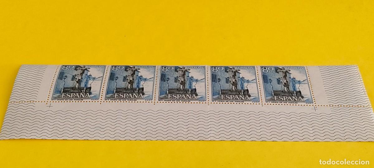 Sellos: Espa&ntilde;a 1964. Edifil 1545. Paisajes y Monumentos. Cristo de los Faroles. Nuevos. Bloque de 5 (2)