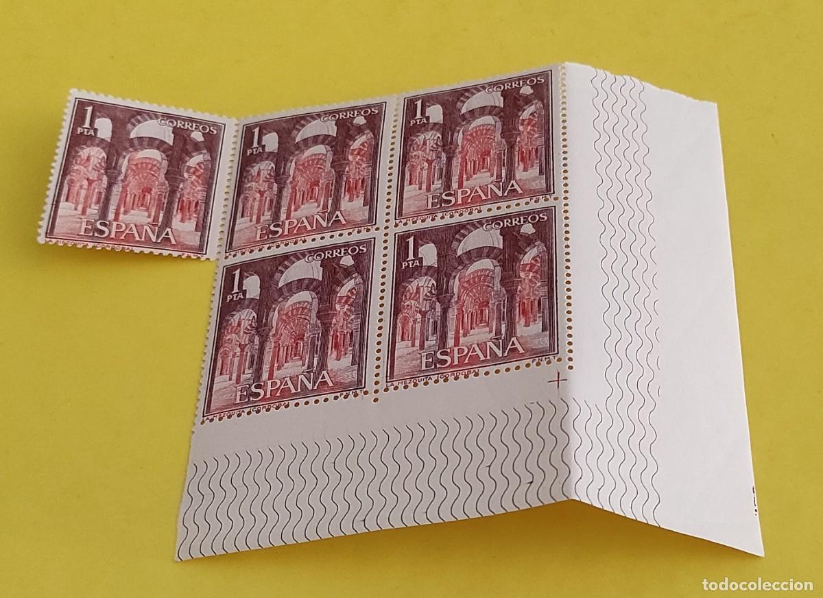 Sellos: Espa&ntilde;a 1964. Edifil 1549. Paisajes y Monumentos. Mezquita de C&oacute;rdoba. Nuevos. Bloque de 5