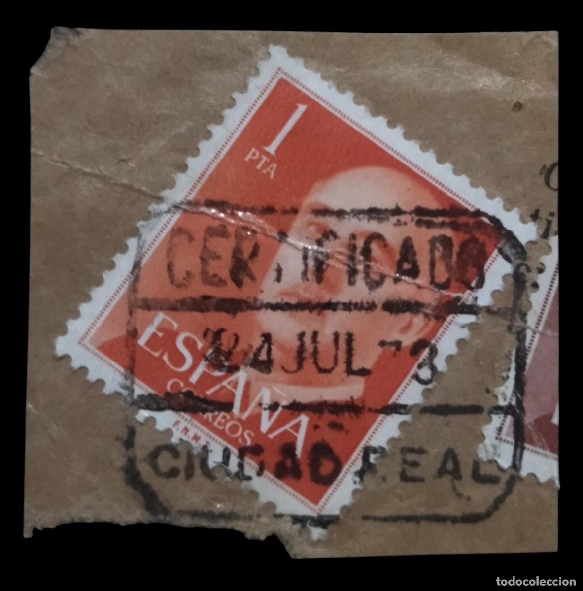 Sellos: ESPA&Ntilde;A 1955 - 1956 FRANCO. FECHADOR CIUDAD REAL. CERTIFICADO. USADO.