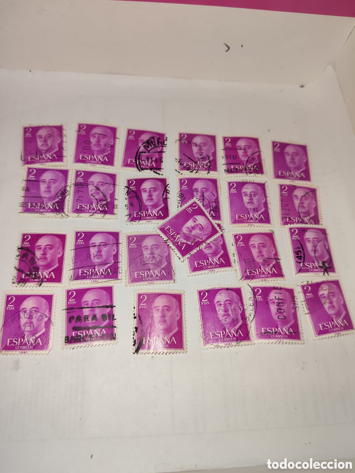 Sellos: 25 sellos del Gral. Francisco Franco 1956