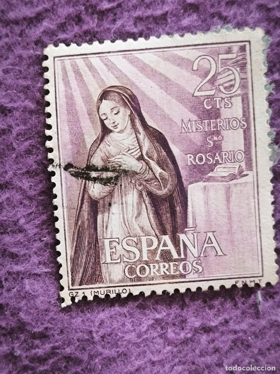 Sellos: Sello Espa&ntilde;a Correos 25 Cts &ndash; Misterios Del Santo Rosario, La Anunciaci&oacute;n De Murillo (F.N.M.T.)