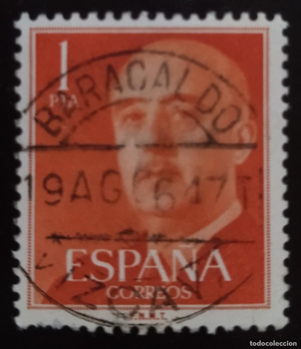 Sellos: ESPA&Ntilde;A 1955- 1956 FRANCO. FECHADOR BARACALDO. USADO.