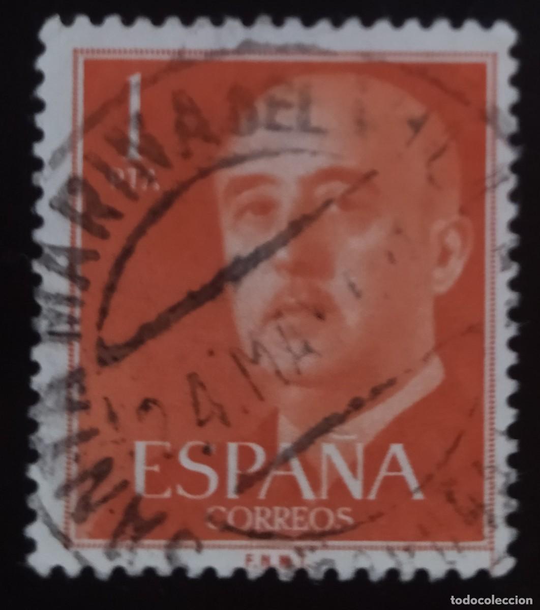 Sellos: ESPA&Ntilde;A 1955- 1956 FRANCO. FECHADOR SANTA MARINA. USADO.