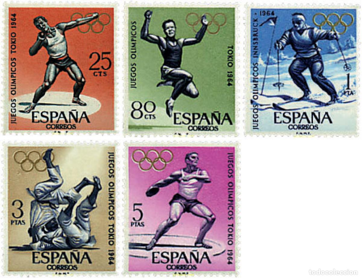 Sellos: 84602 MNH ESPA&Ntilde;A 1964 18 JUEGOS OLIMPICOS VERANO TOKIO 1964 - 9 JUEGOS OLIMPICOS INVIERNO INNSBRUC