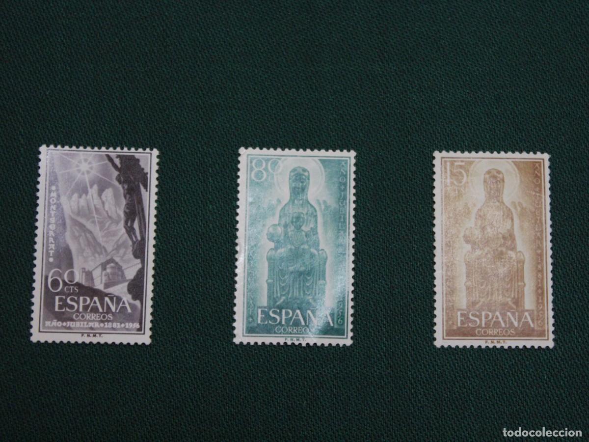 Sellos: Espa&ntilde;a 1956 - A&ntilde;o Jubilar de Montserrat - Edifil 1192/1194 - Serie completa nueva