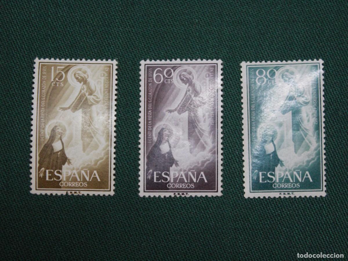 Sellos: Espa&ntilde;a 1957 - Centenario Fiesta del Sagrado Coraz&oacute;n de Jes&uacute;s - Edifil 1206/1208 - Serie completa